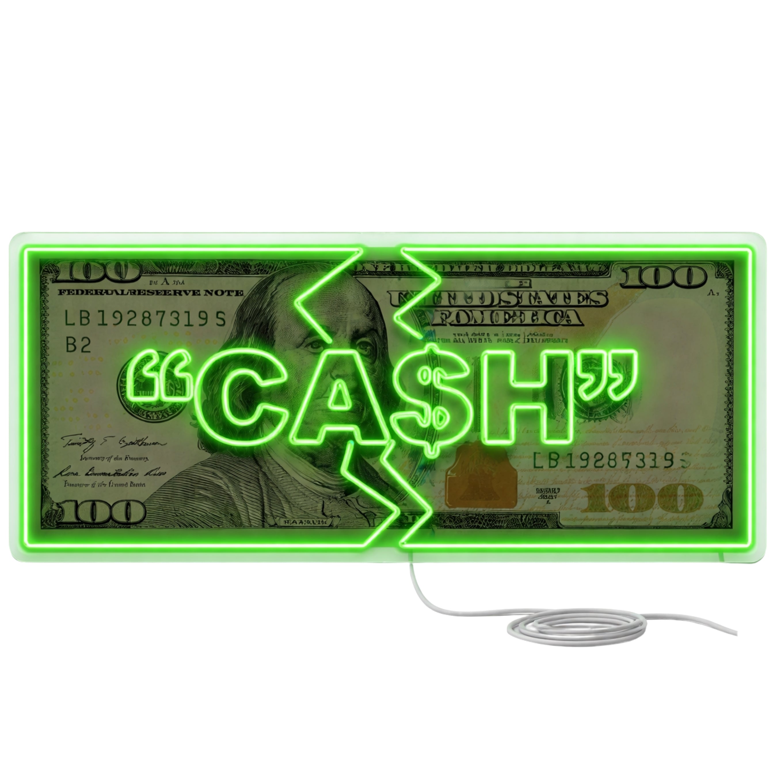 Neón LED “Billete CASH” (Edición Billete) Decoración premium para hogares y negocios.