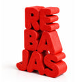 Letras Gigantes “REBAJAS” 100x83 cm  – Corcho Pintado Rojo para Escaparates y Tiendas