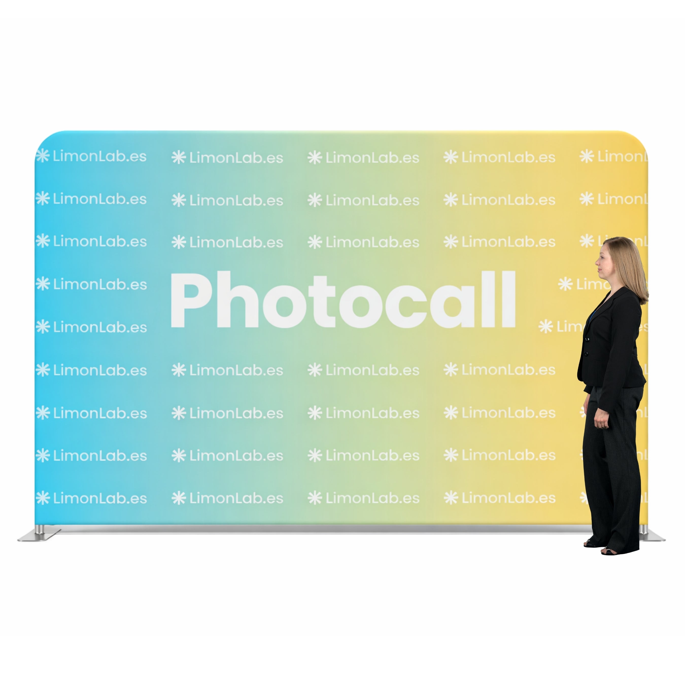 Photocall tubular personalizado Estructura desmontable para eventos, ferias, presentaciones y congresos.