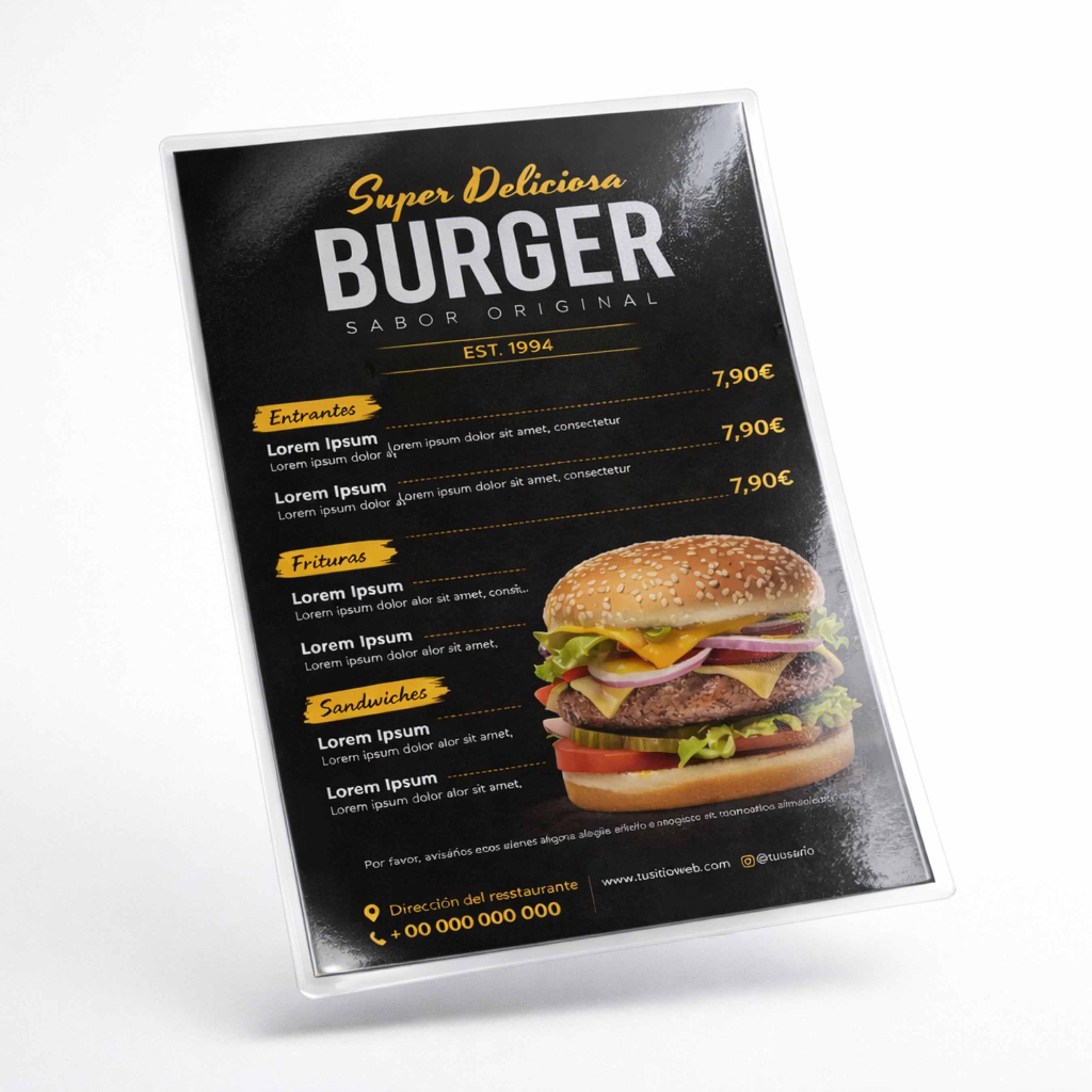 Cartas y Menús Plastificados Impermeables Personalizados para hostelería, hoteles, restaurantes, bares, cafeterías y beach clubs.