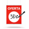 Cartel Banderola Colgante “OFERTA” 50x60 cm – Cartel para Escaparate y Tiendas con Zona Editable