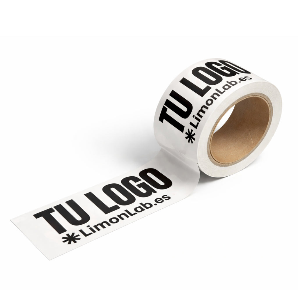 Cinta Adhesiva Personalizada con Tu Logo – Cinta Blanca | Ideal para Envíos y Packaging
