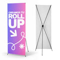 Roll Up Publicitario X-Banner Personalizado  (Estructura + Funda) | Display Económico para Interior