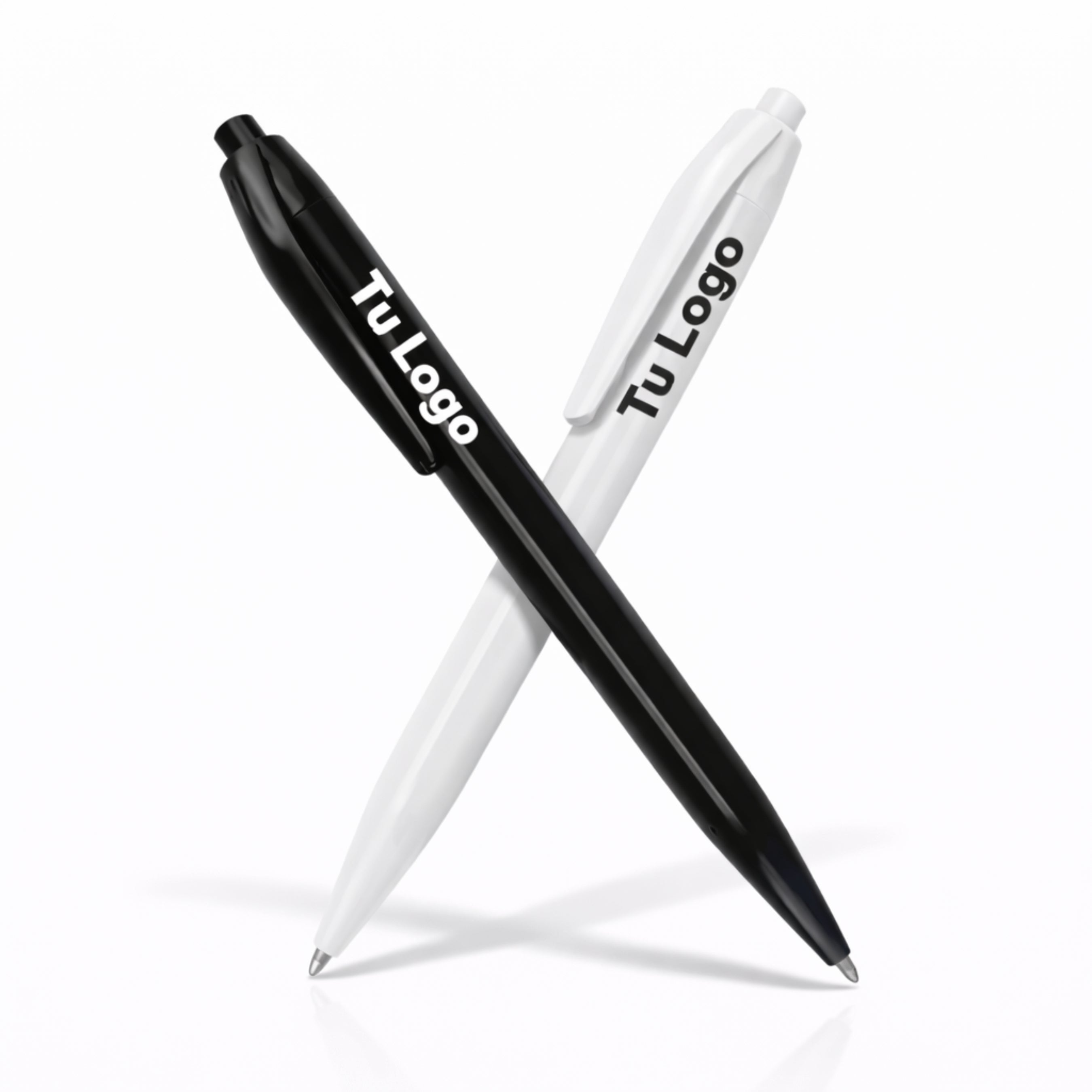 Bolígrafos personalizados con logo para empresas, eventos y negocios (tinta negra) | bolígrafos personalizados Blanco o Negro