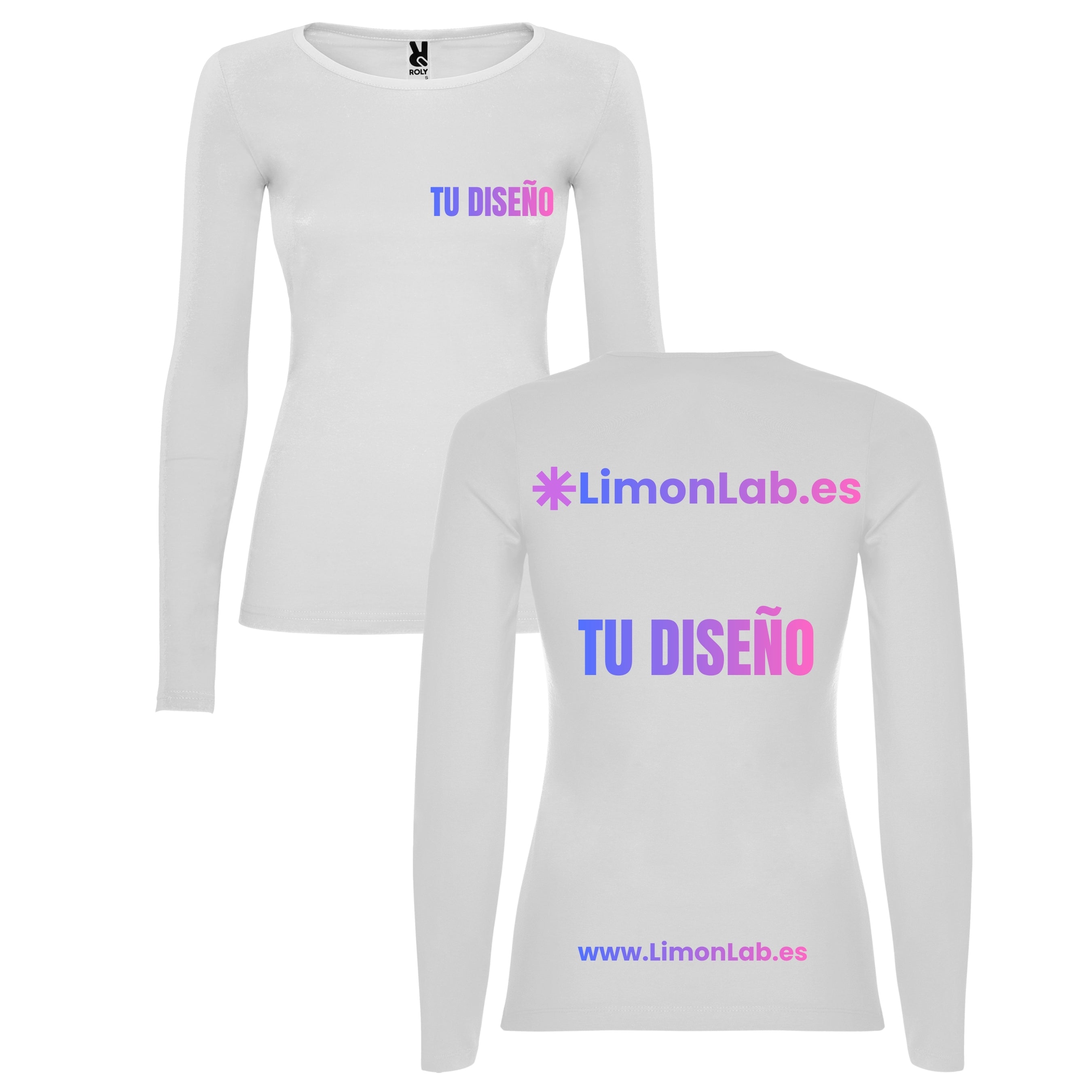 Camisetas manga larga de chica personalizadas con DTF y vinilo (alta calidad) para eventos,  fiestas y empresas