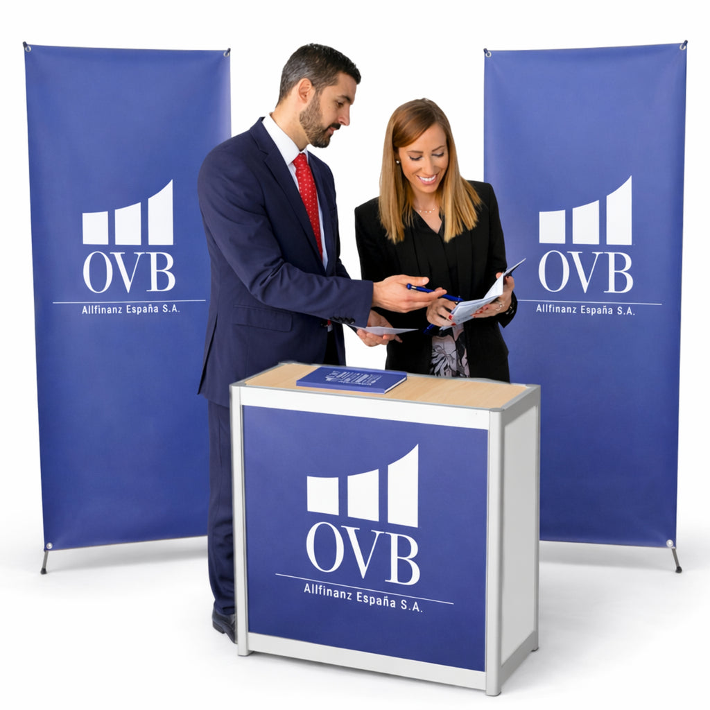 Roll Up Publicitario X-Banner Personalizado  (Estructura + Funda) | Display Económico para Interior