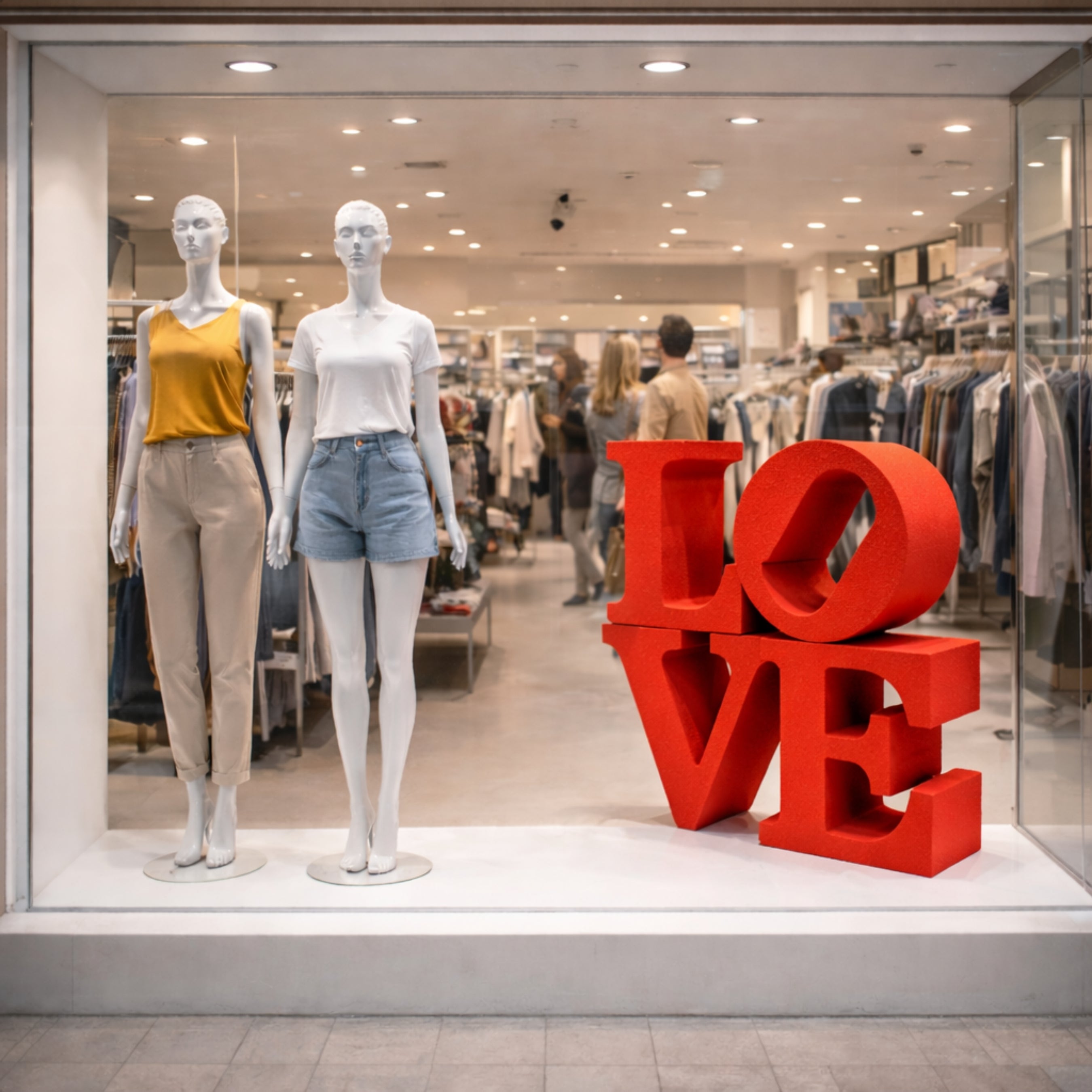 Letras Gigantes 3D “LOVE” de Corcho (Blanco o Rojo) – Decoración de Escaparate y negocio.