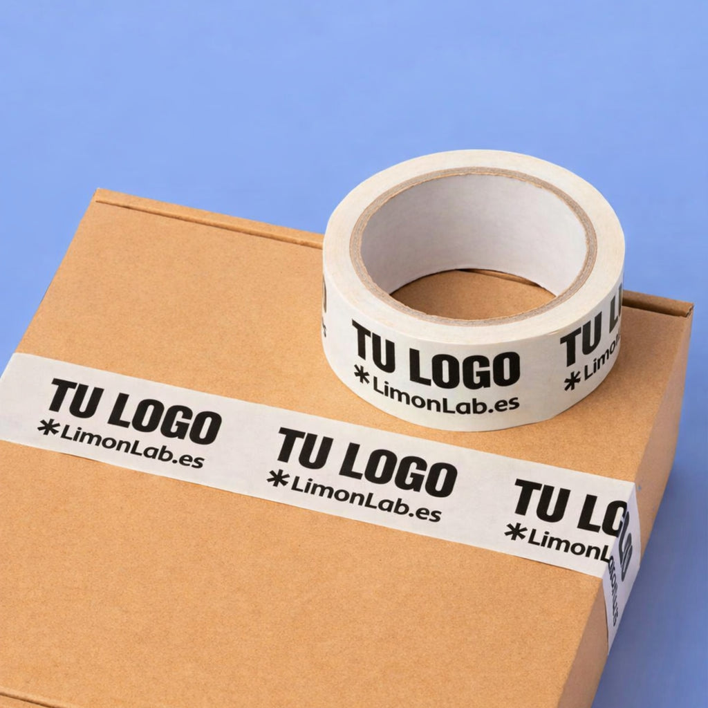 Cinta Adhesiva Personalizada con Tu Logo – Cinta Blanca | Ideal para Envíos y Packaging