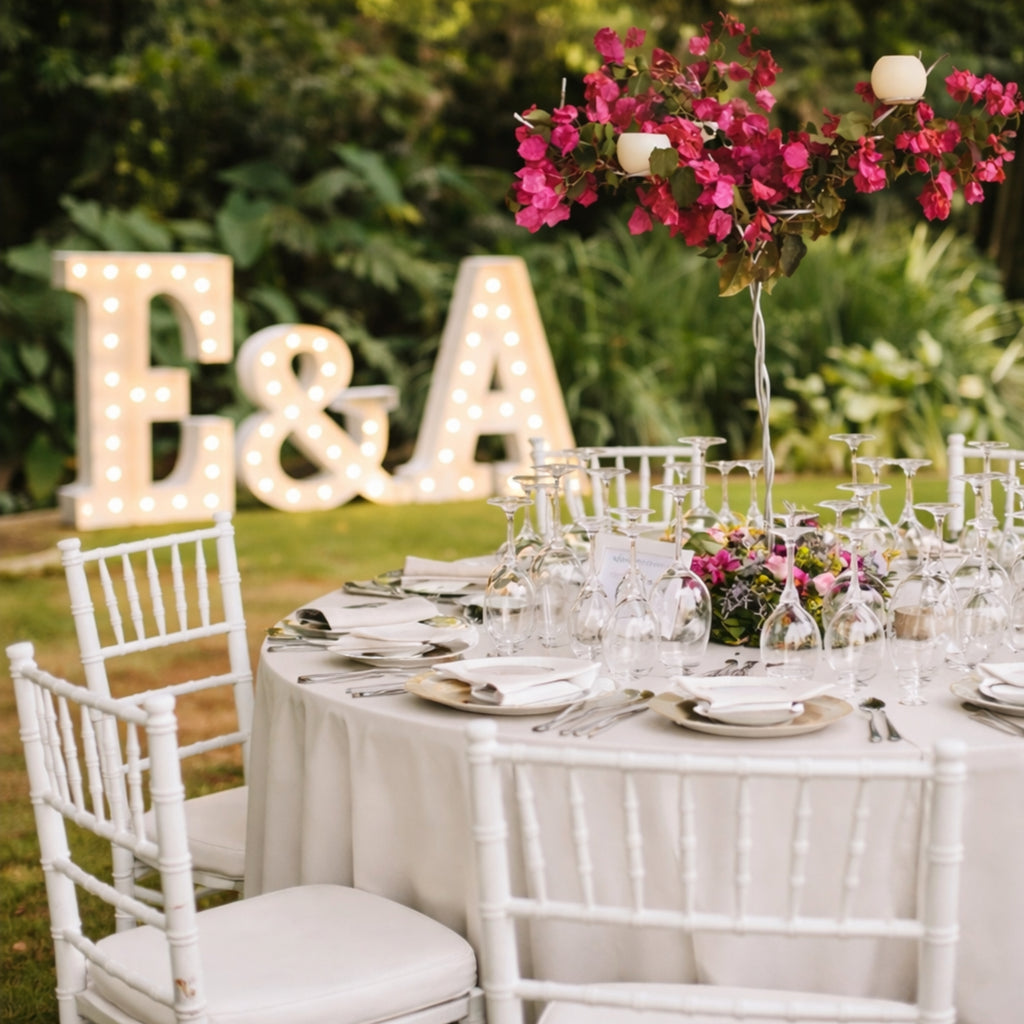 Letras Gigantes con Bombillas LED personalizadas para Bodas y eventos (Personalizables) | letras Iniciales para boda XXL 100 cm