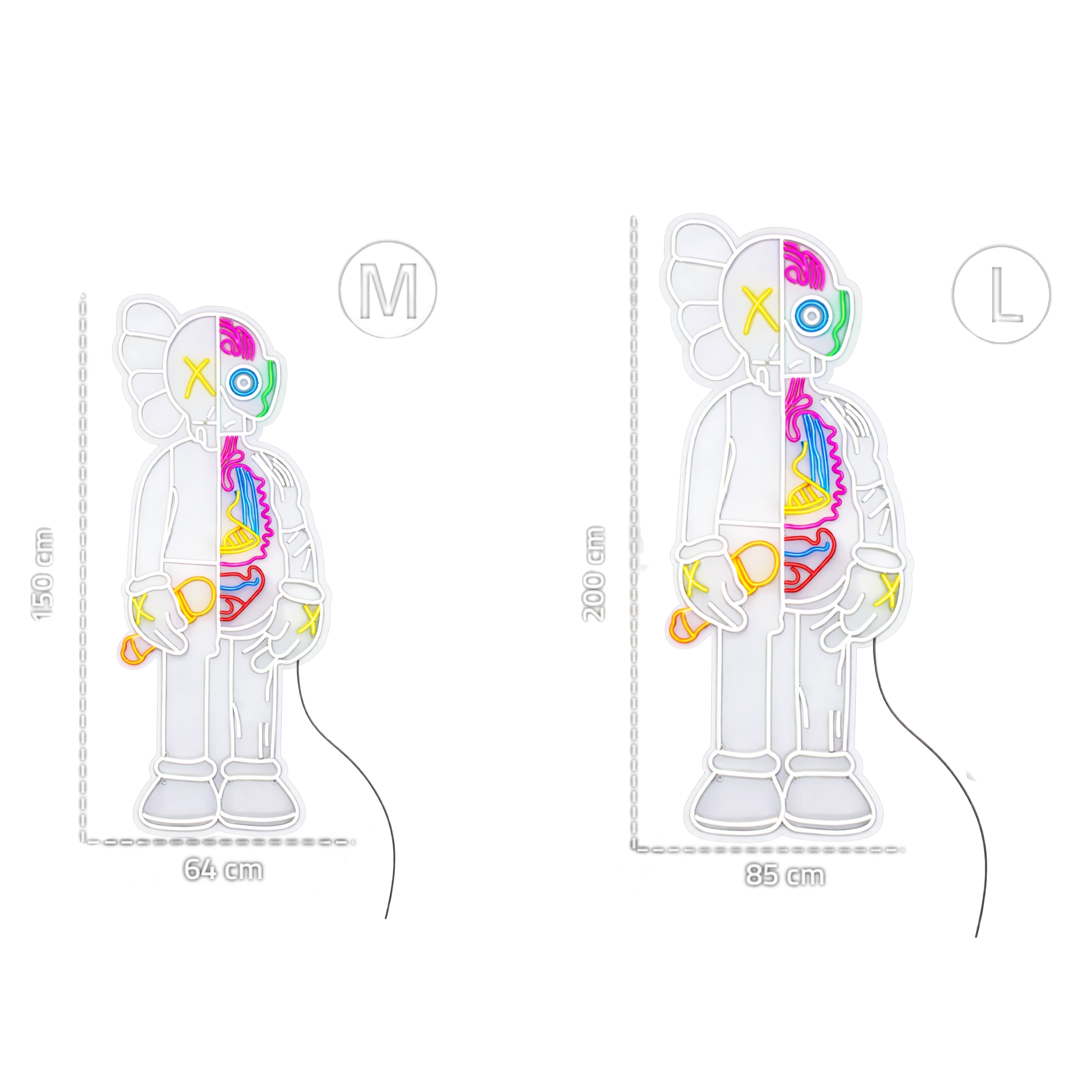 Neón inspiración Kaws (Diseño Art Toy) Decoración premium para hogares y negocios.