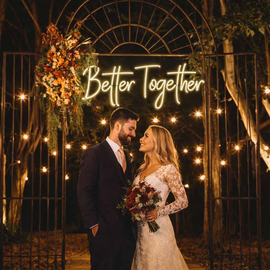 LED-Neonleuchte „Better Together“ (Romantic Glow Edition) – Premium-Dekoration für Wohnungen und Geschäftsräume.