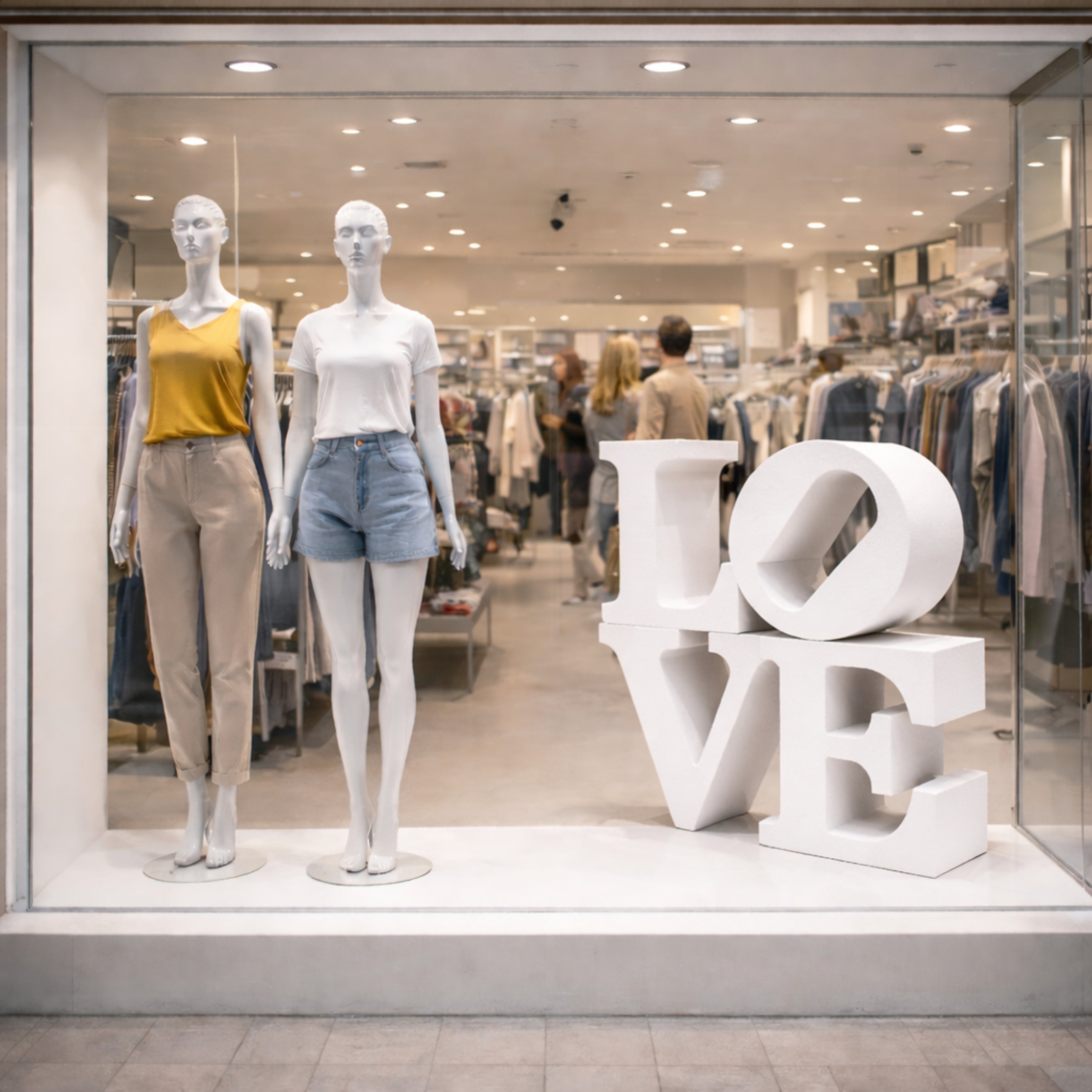 Letras Gigantes 3D “LOVE” de Corcho (Blanco o Rojo) – Decoración de Escaparate y negocio.