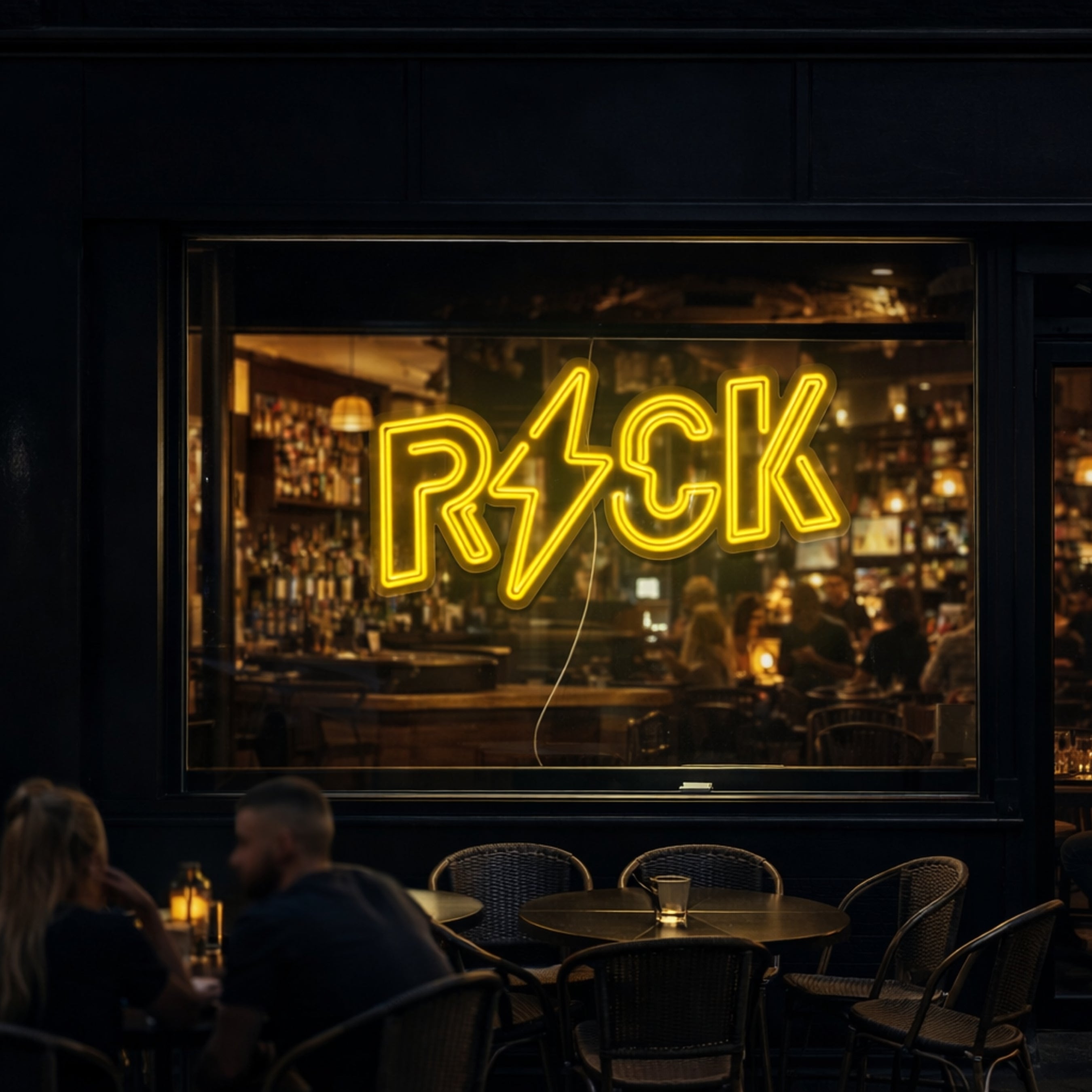 Neón LED “ROCK” (Edición Rayo) Decoración premium para hogares y negocios.