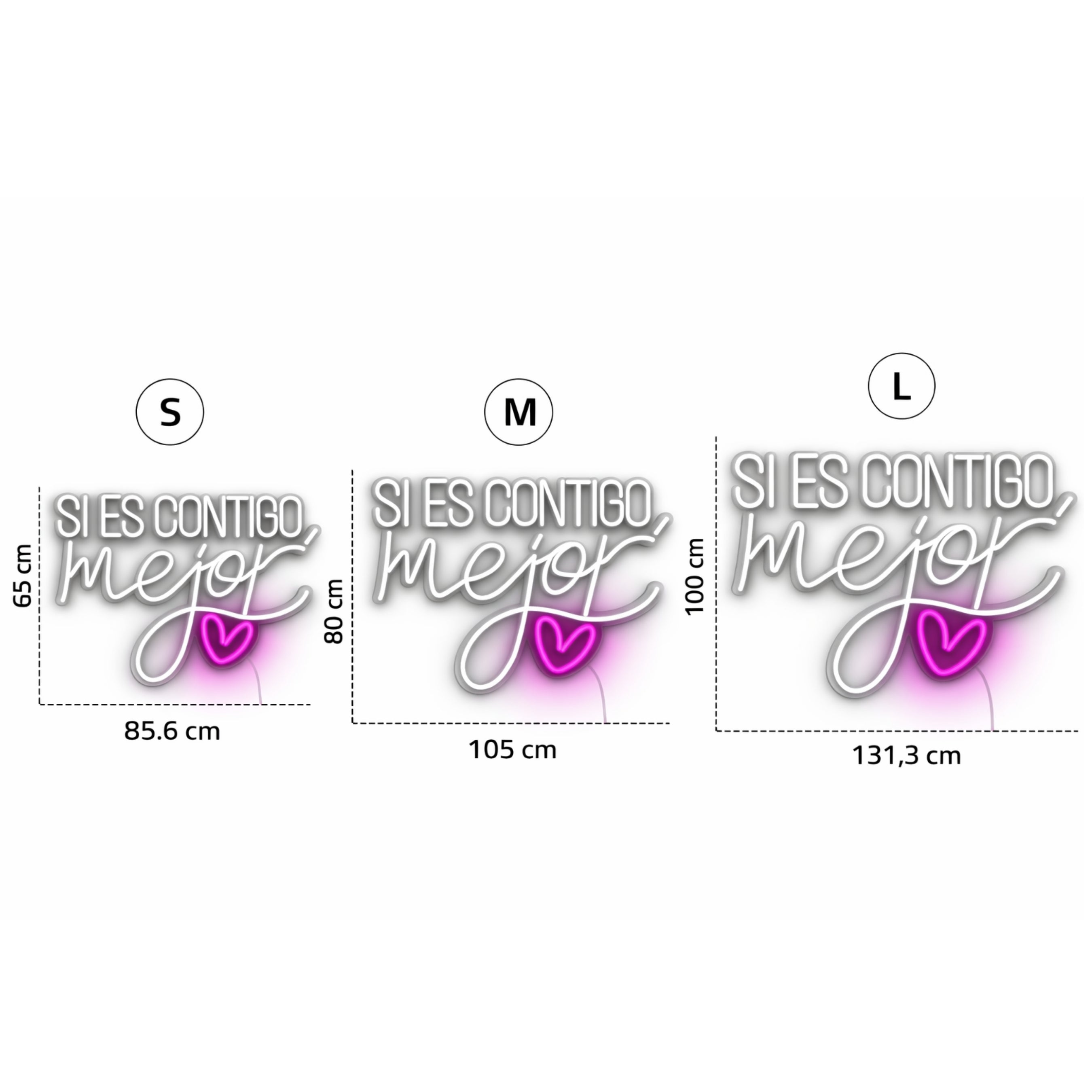 Neón LED “Si es contigo, mejor” Decoración premium para hogares y negocios.