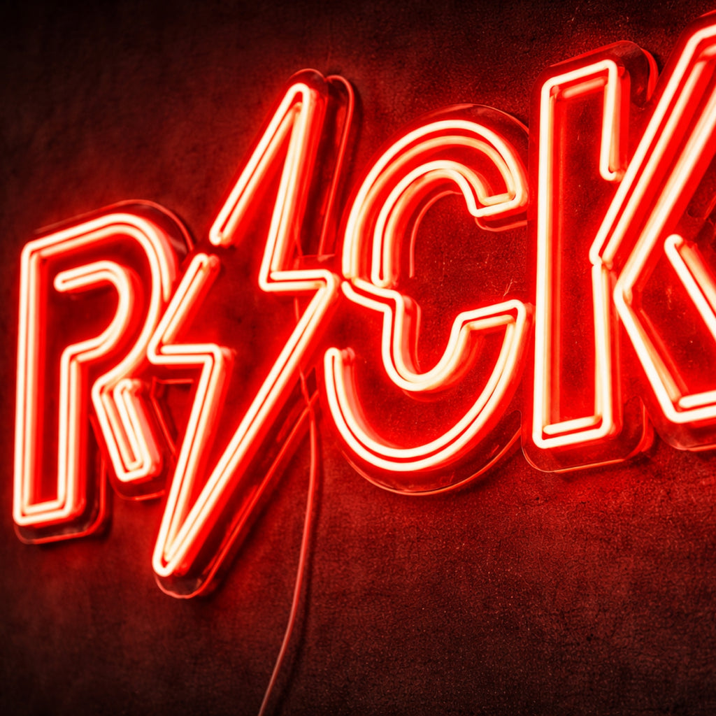 LED Neon “ROCK” (Lightning Edition) Premium decoration for homes and businesses.
