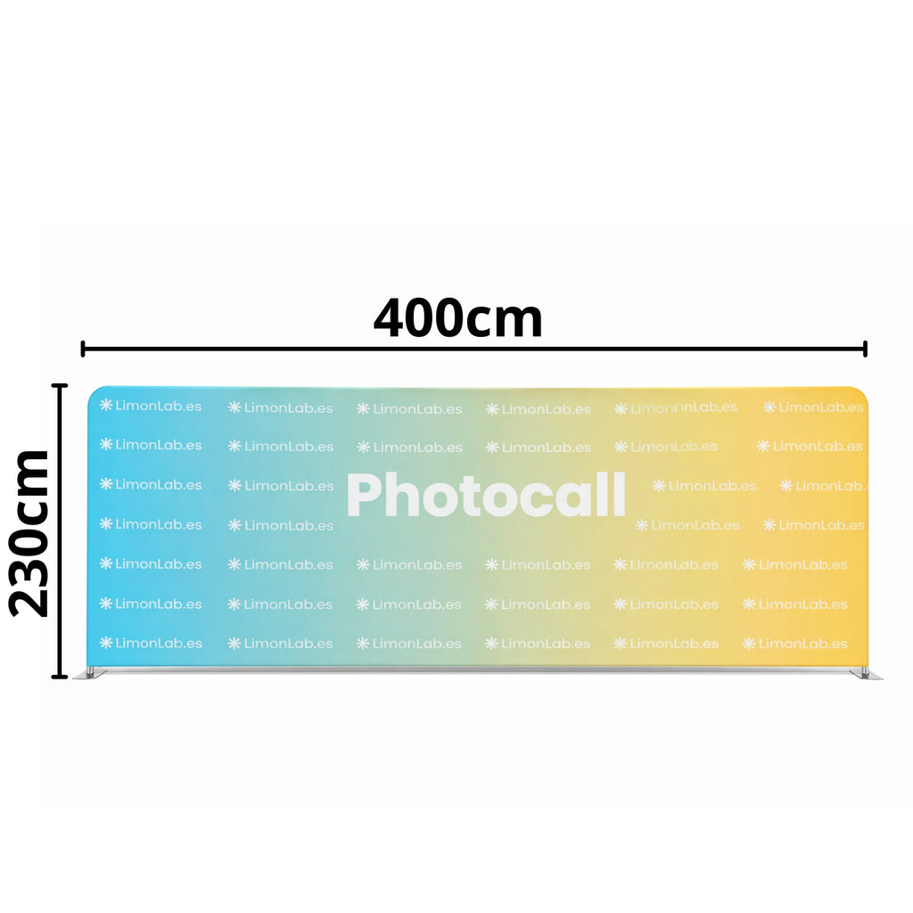 Photocall tubular personalizado Estructura desmontable para eventos, ferias, presentaciones y congresos.