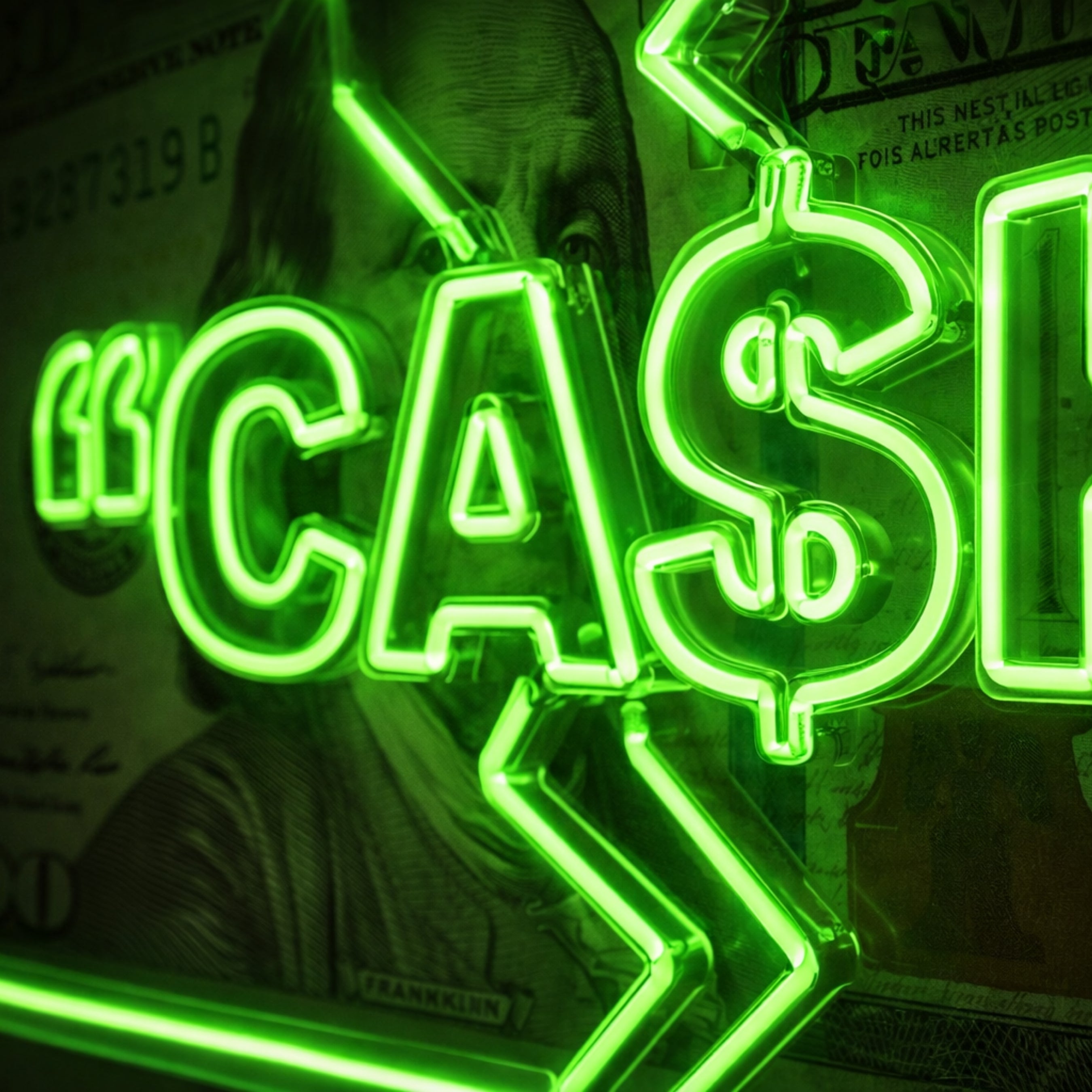 Neón LED “Billete CASH” (Edición Billete) Decoración premium para hogares y negocios.