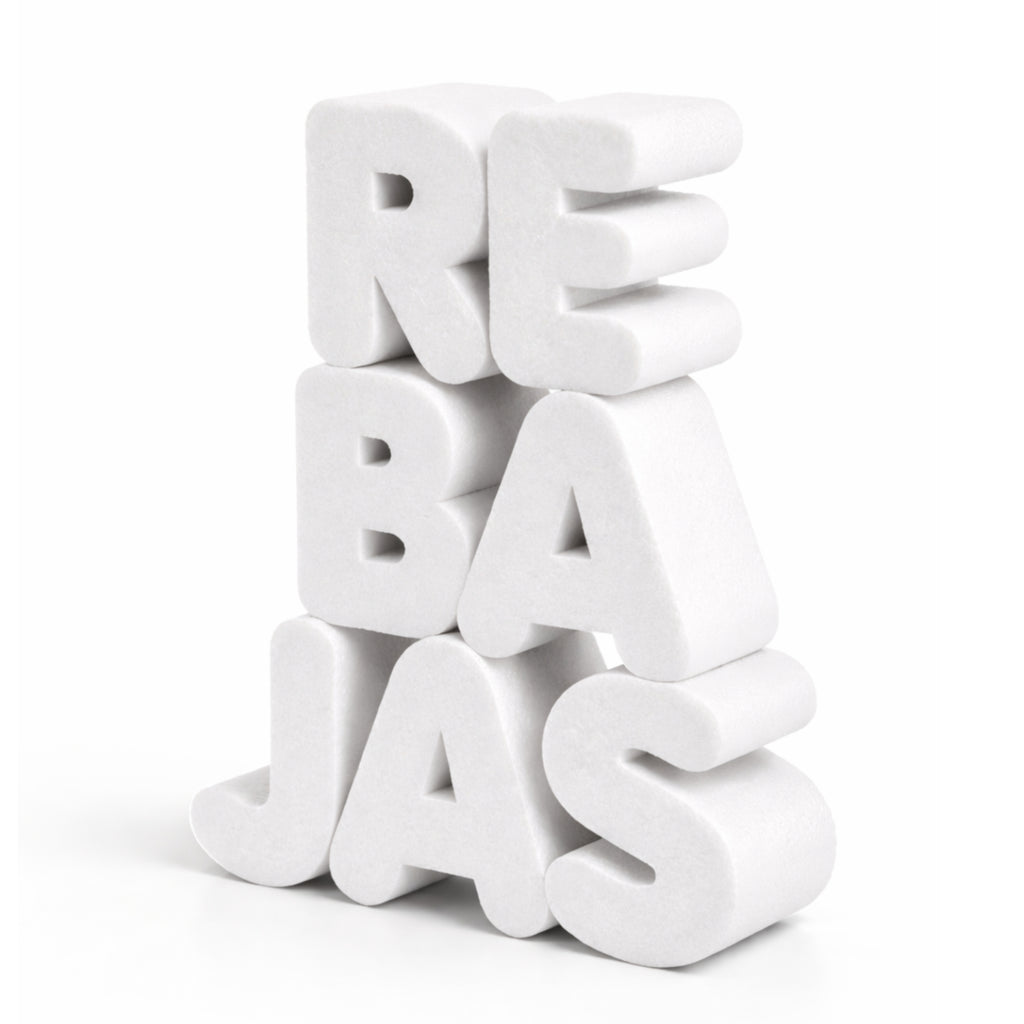 Letras Gigantes “REBAJAS” 100x83 cm  – Corcho Pintado Rojo para Escaparates y Tiendas