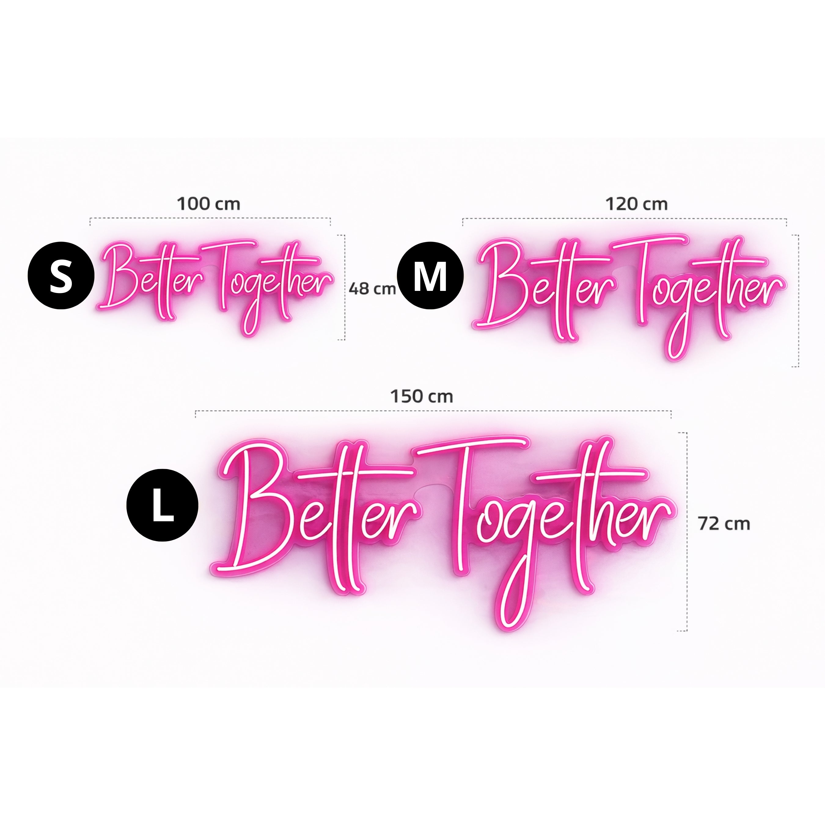 Neón LED “Better Together” (Edición Romantic Glow) Decoración premium para hogares y negocios.