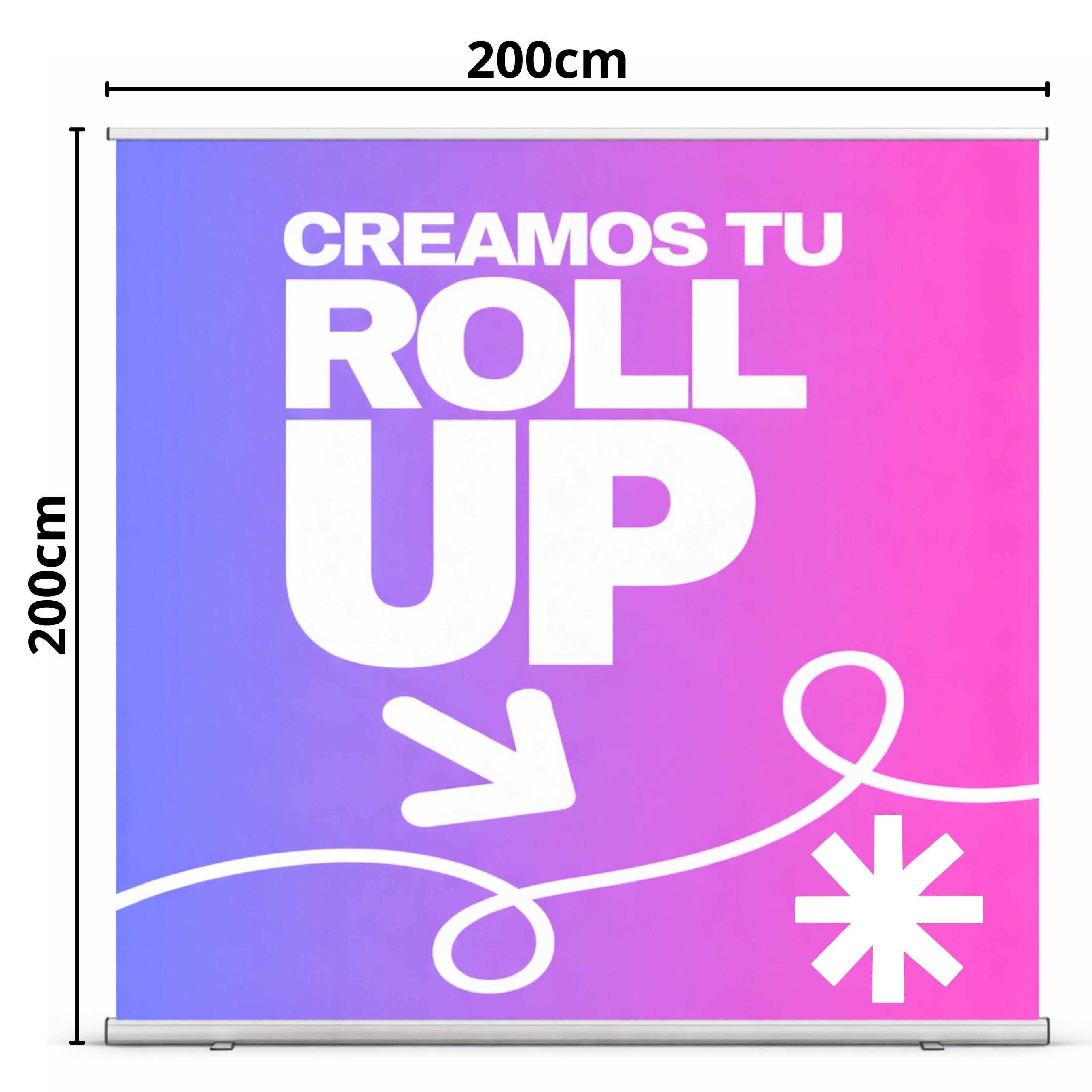Roll Up publicitario desplegable, autoenrollable + mochila | para eventos, empresas y ferias