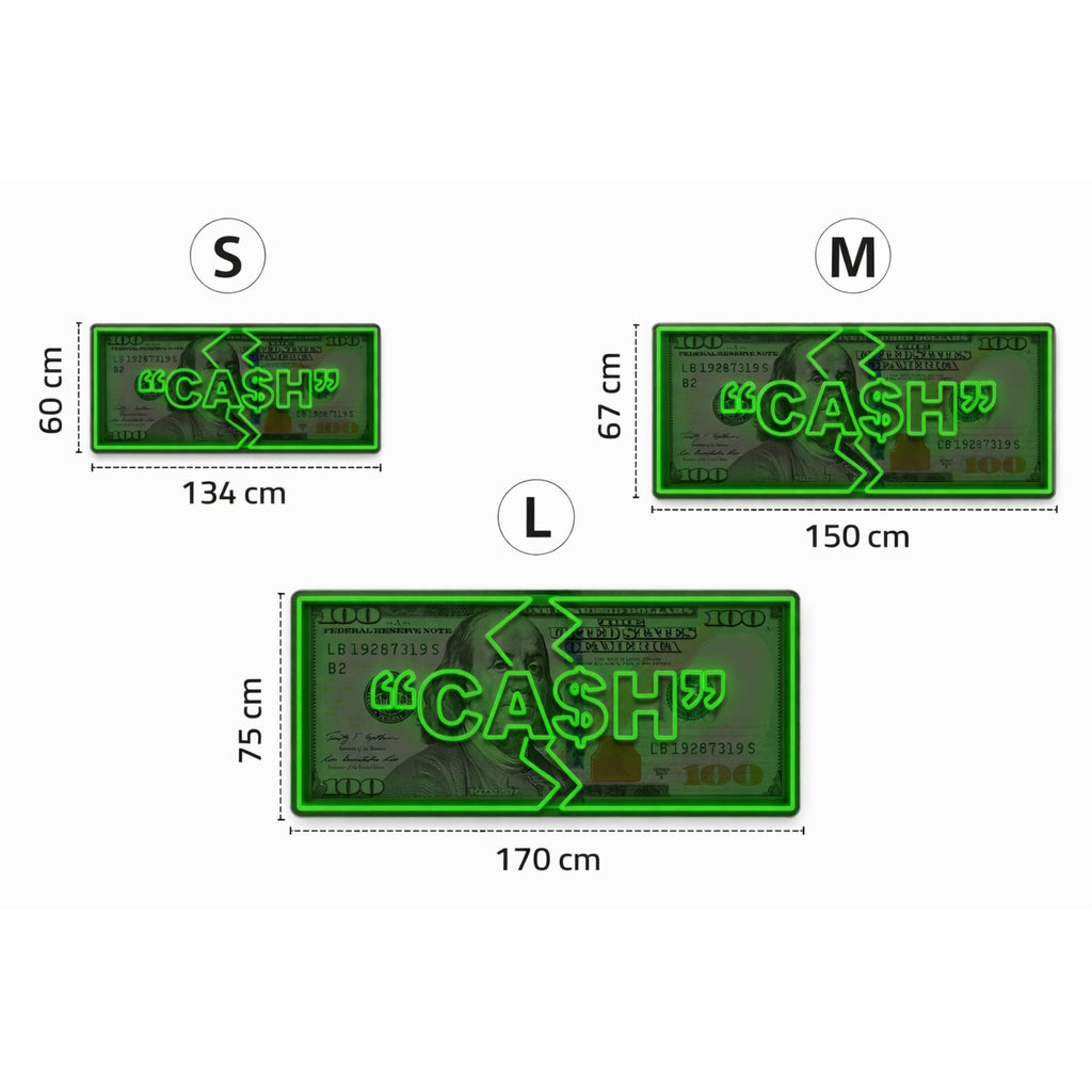 LED Neon “CASH Bill” (Banknote Edition) Premium decoration for homes and businesses.