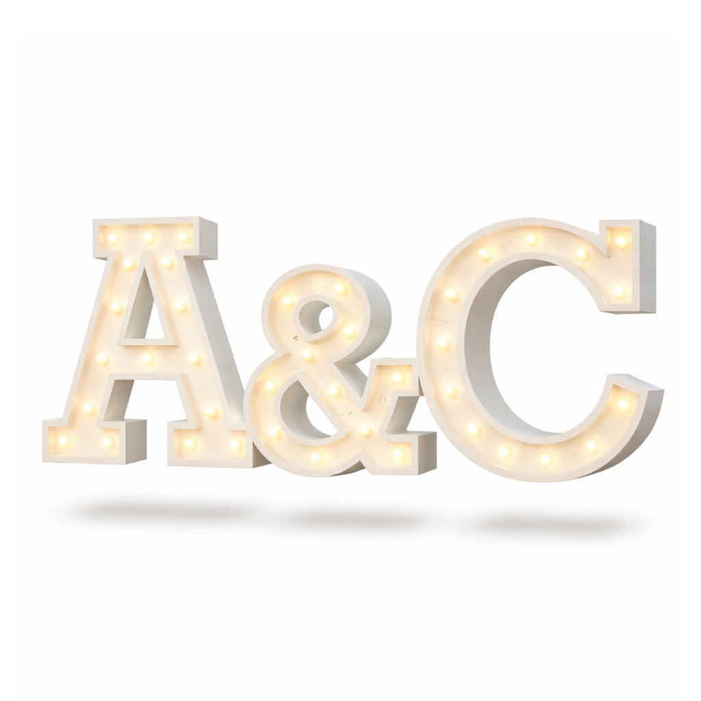 Letras Gigantes con Bombillas LED personalizadas para Bodas y eventos (Personalizables) | letras Iniciales para boda XXL 100 cm