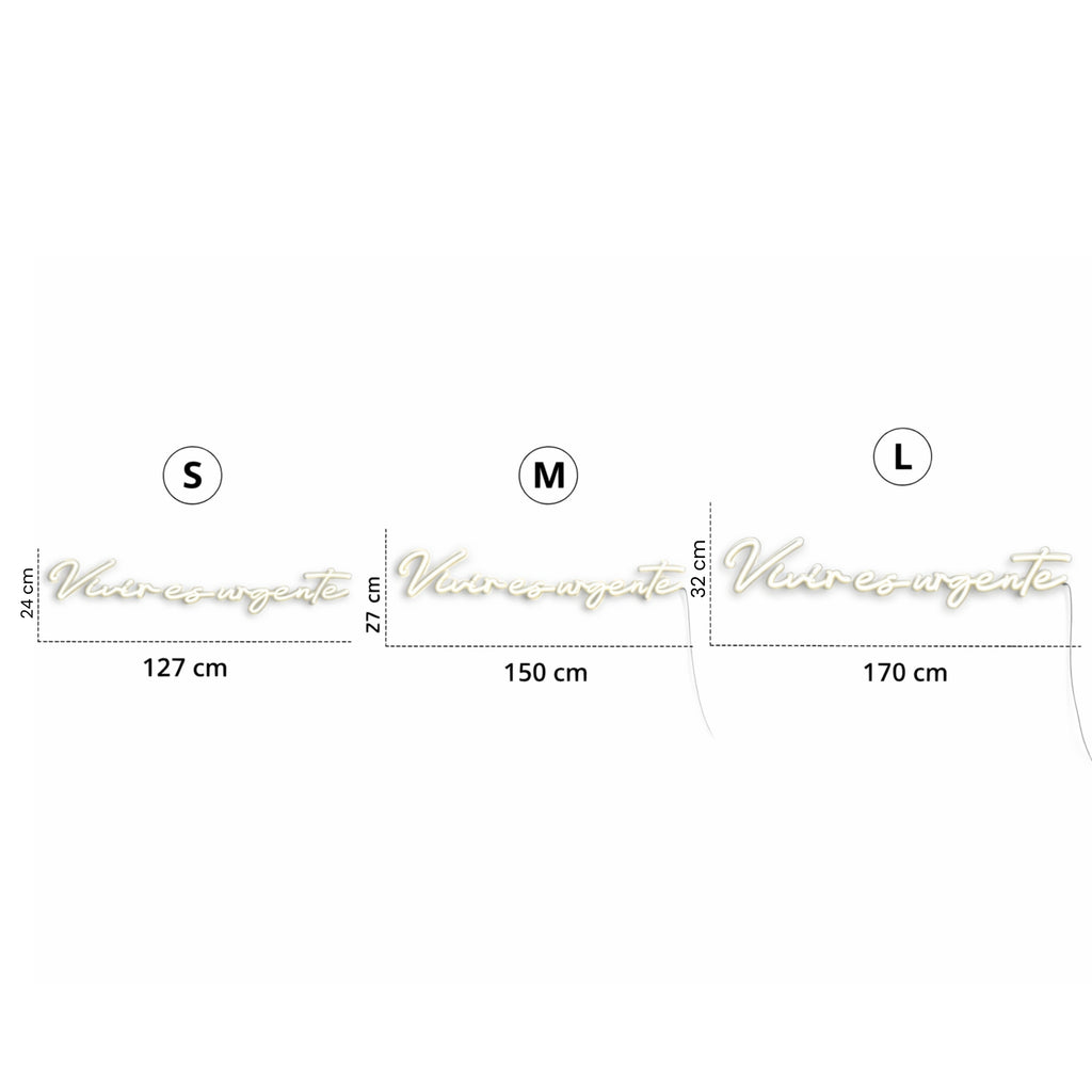 Neón LED “Vivir es urgente” (Edición Script Premium) Decoración premium para hogares y negocios.